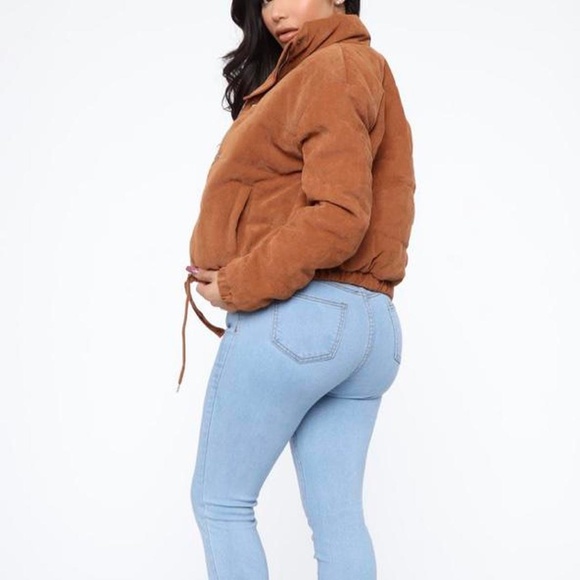Fashion Nova Cover Your Tracks Puffer Jacket - Camel - Picture 3 of 4